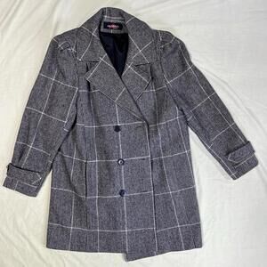 Vintage Alorna Wool Coat Houndstooth Union Made USA Women's